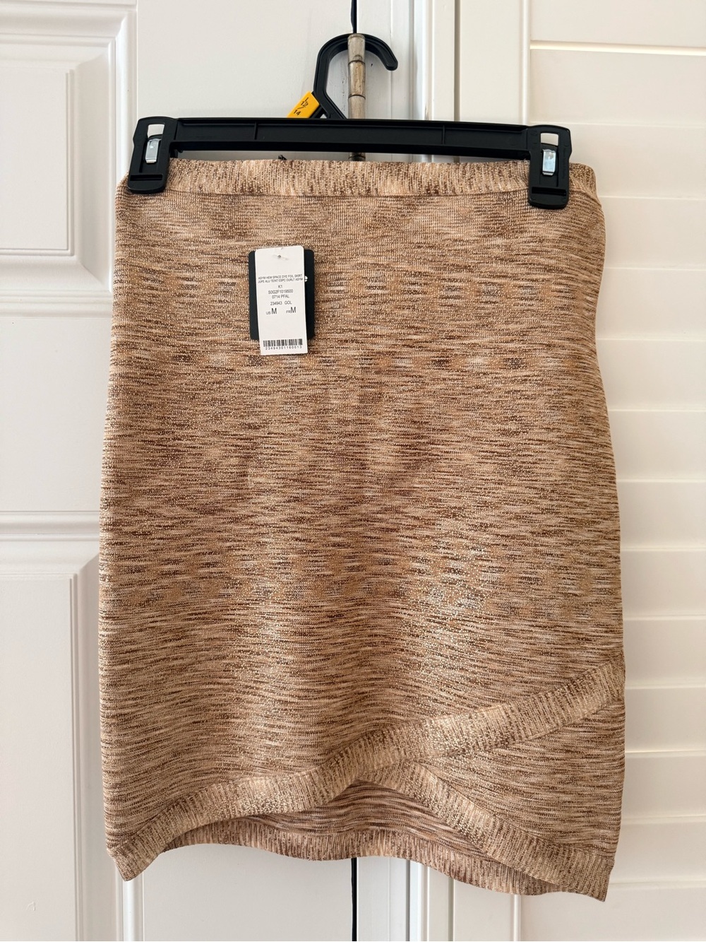 bebe Marled Knit Pencil Skirt in Tan